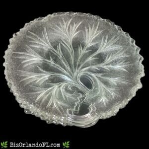 VINTAGE: Pebble Leaf Clear by Indiana Glass Luncheon Plates (Set of 4)